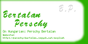 bertalan perschy business card